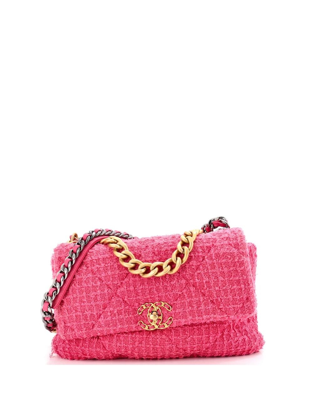 Chanel 19 Flap Bag Quilted Tweed Large #277140C35B